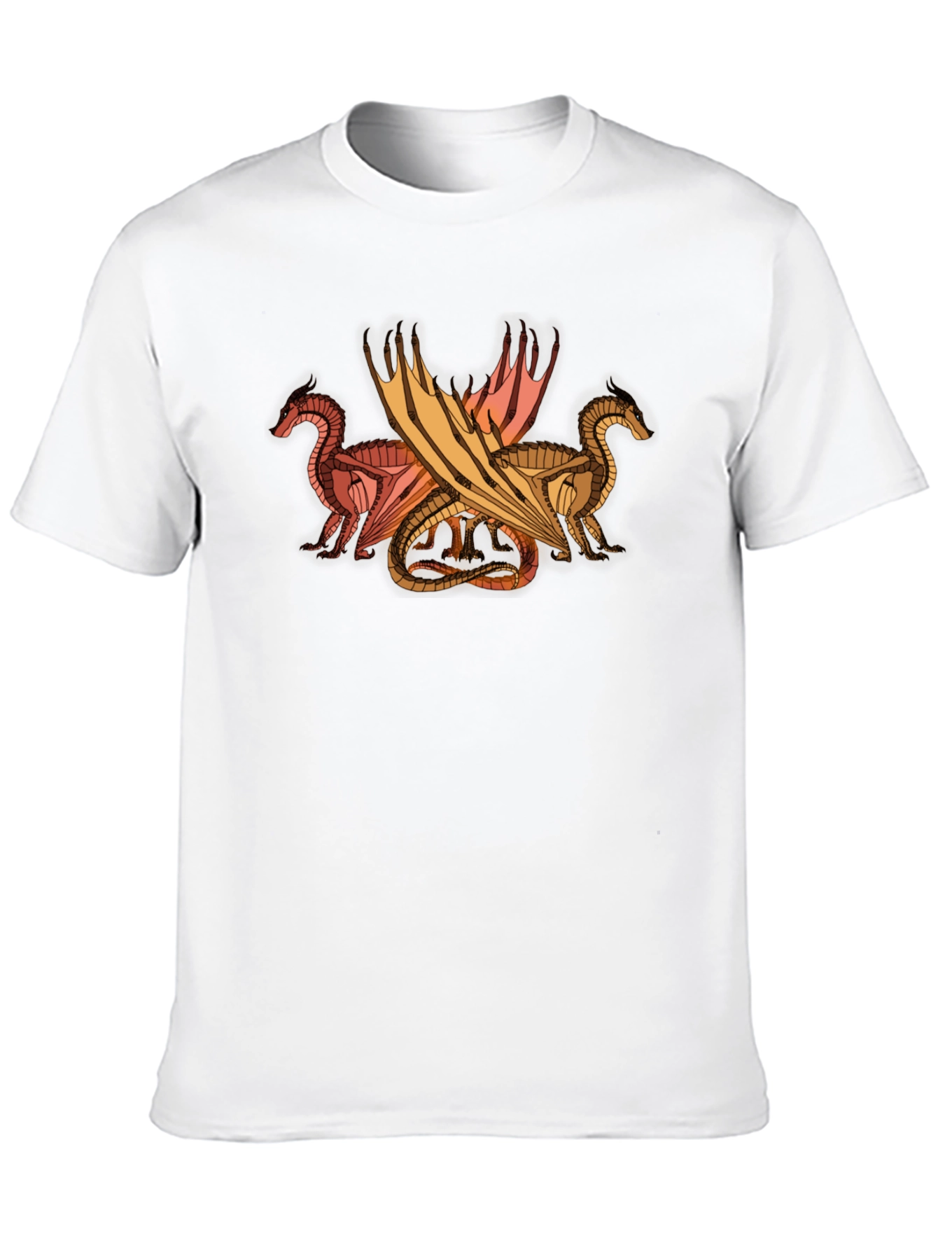 Dragon Trio Graphic Tee - Black Cotton T-Shirt