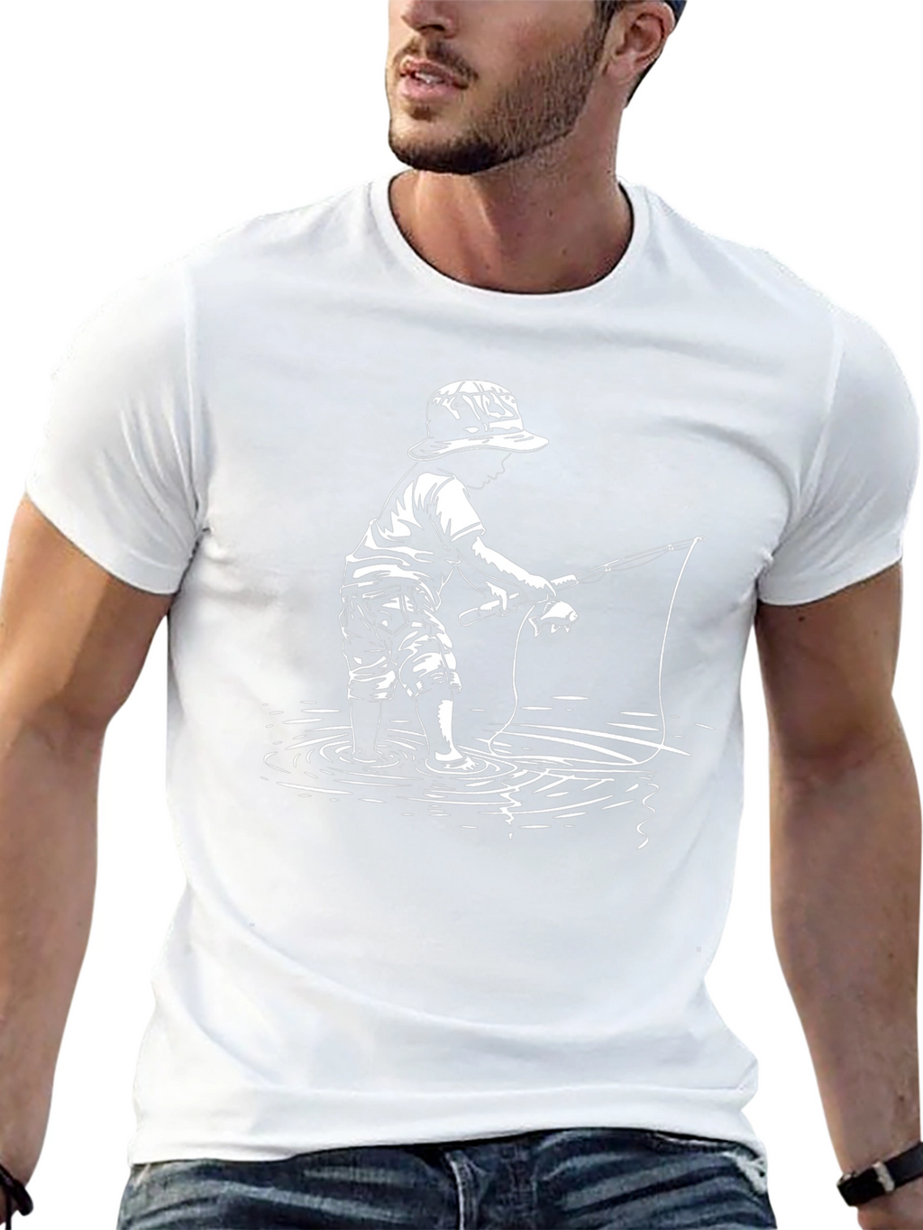 Boy Fishing Graphic T-Shirt