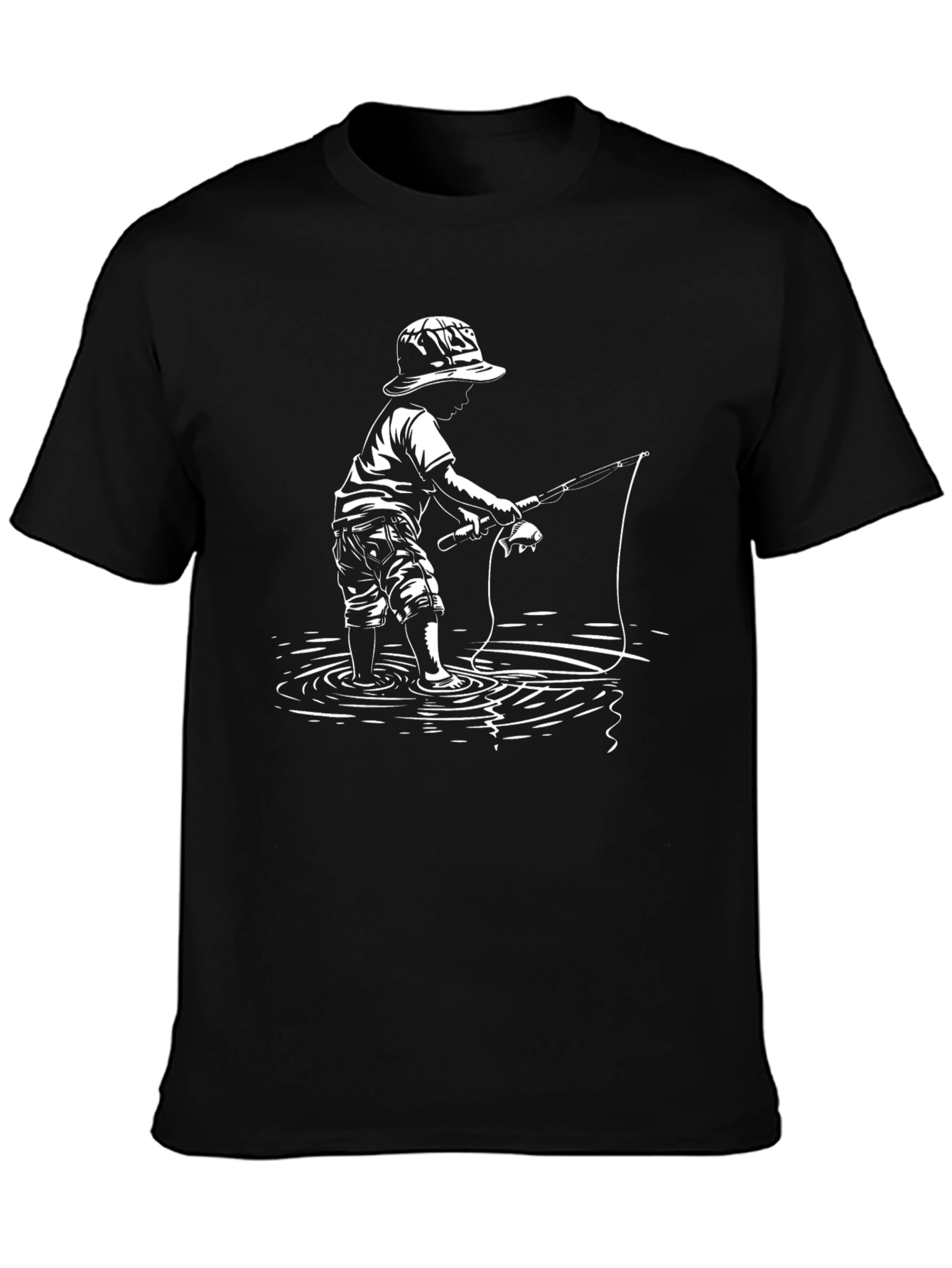 Boy Fishing Graphic T-Shirt