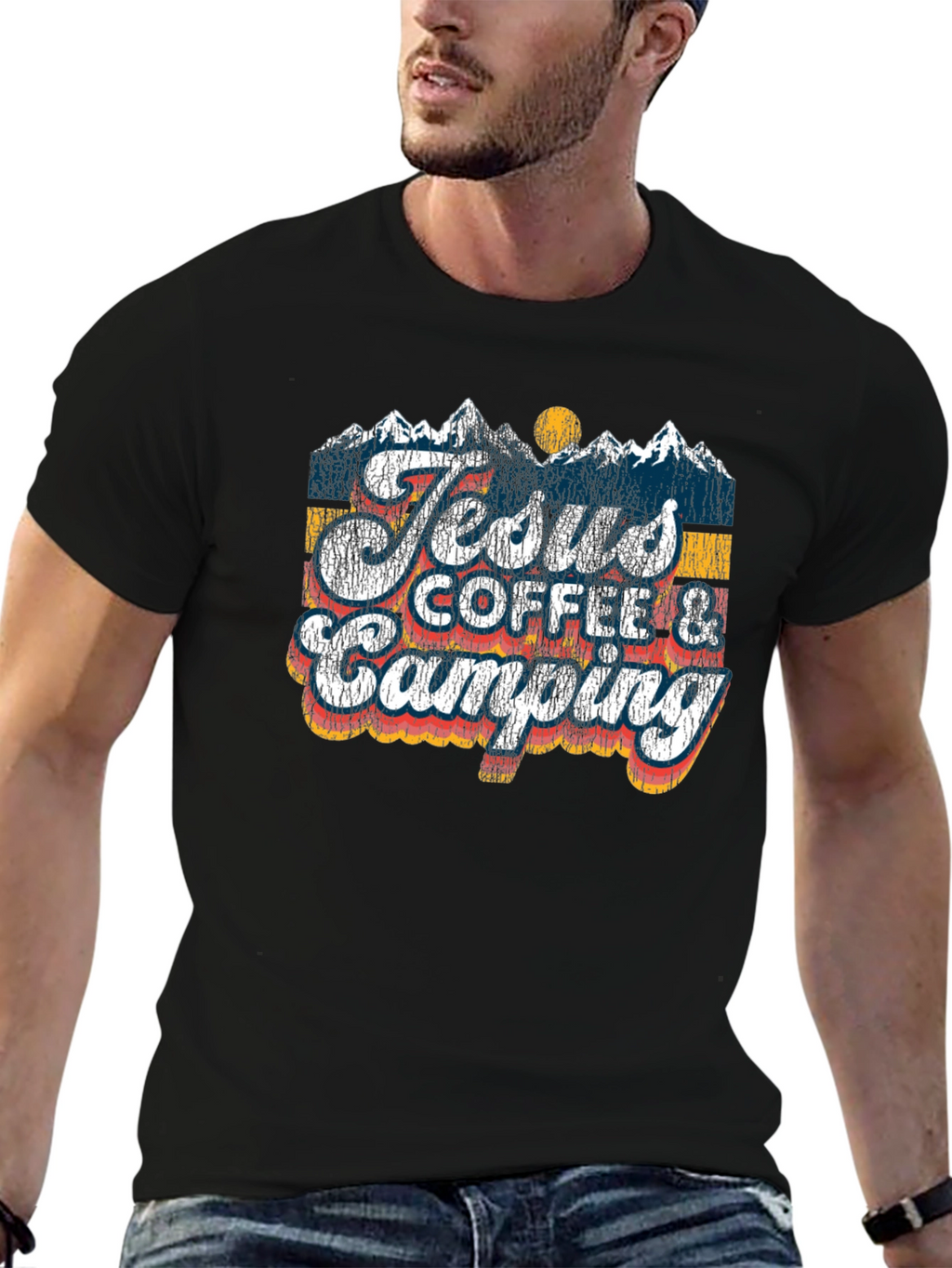 Jesus Coffee & Camping Graphic Tee