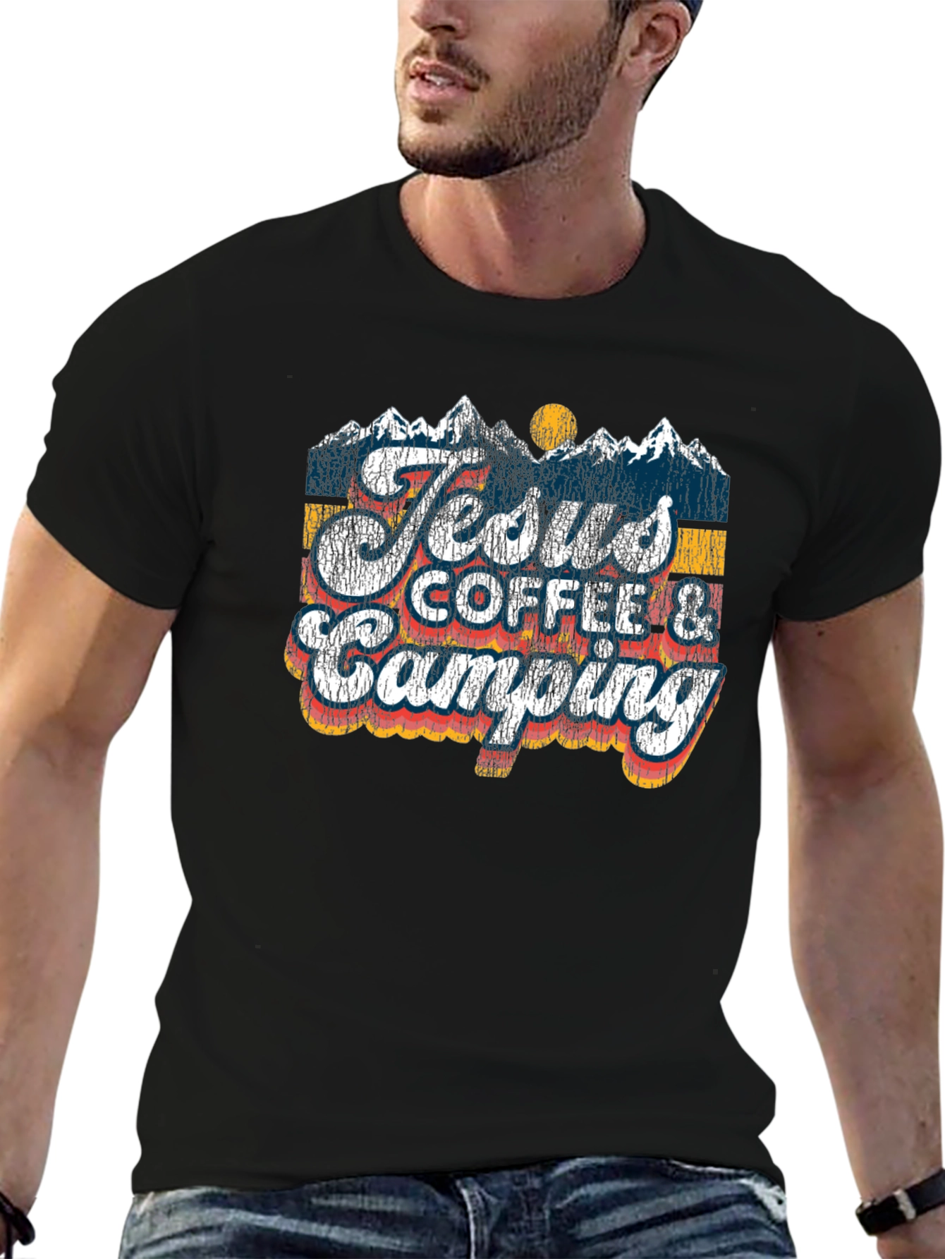 Jesus Coffee & Camping Graphic Tee