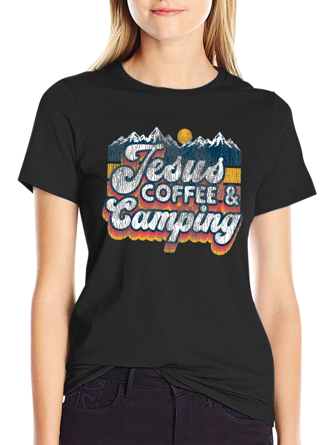 Jesus Coffee & Camping Graphic Tee