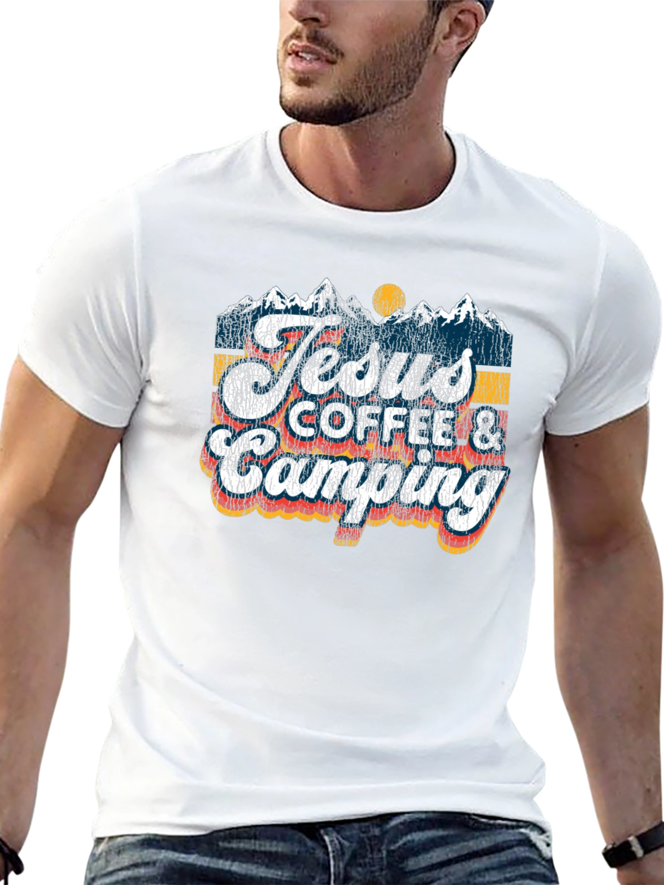 Jesus Coffee & Camping Graphic Tee