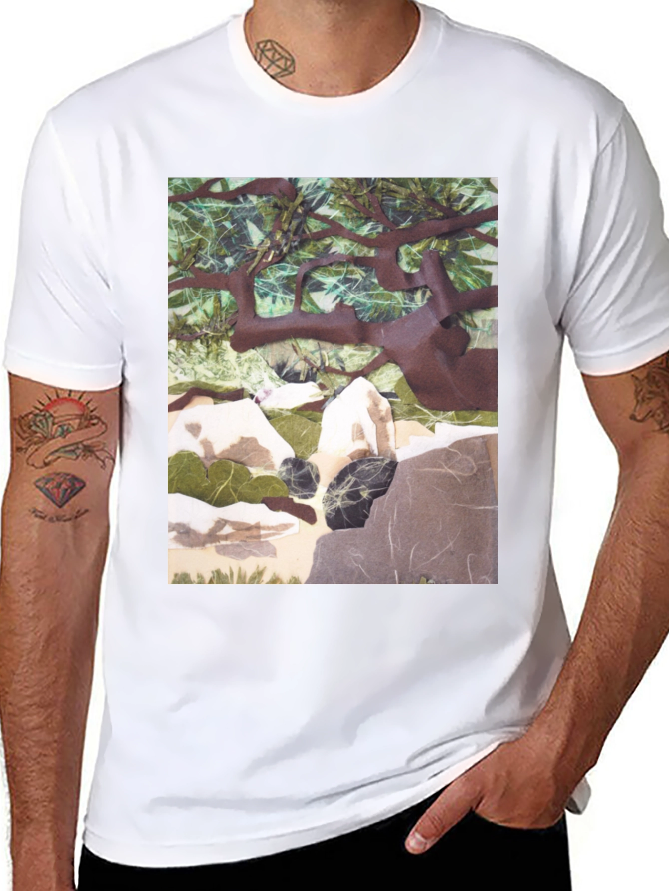 Nature Scene Graphic Print T-Shirt - Relaxed Fit