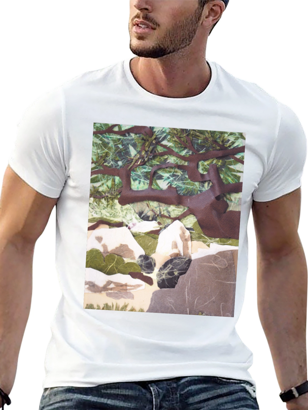 Nature Scene Graphic Print T-Shirt - Relaxed Fit