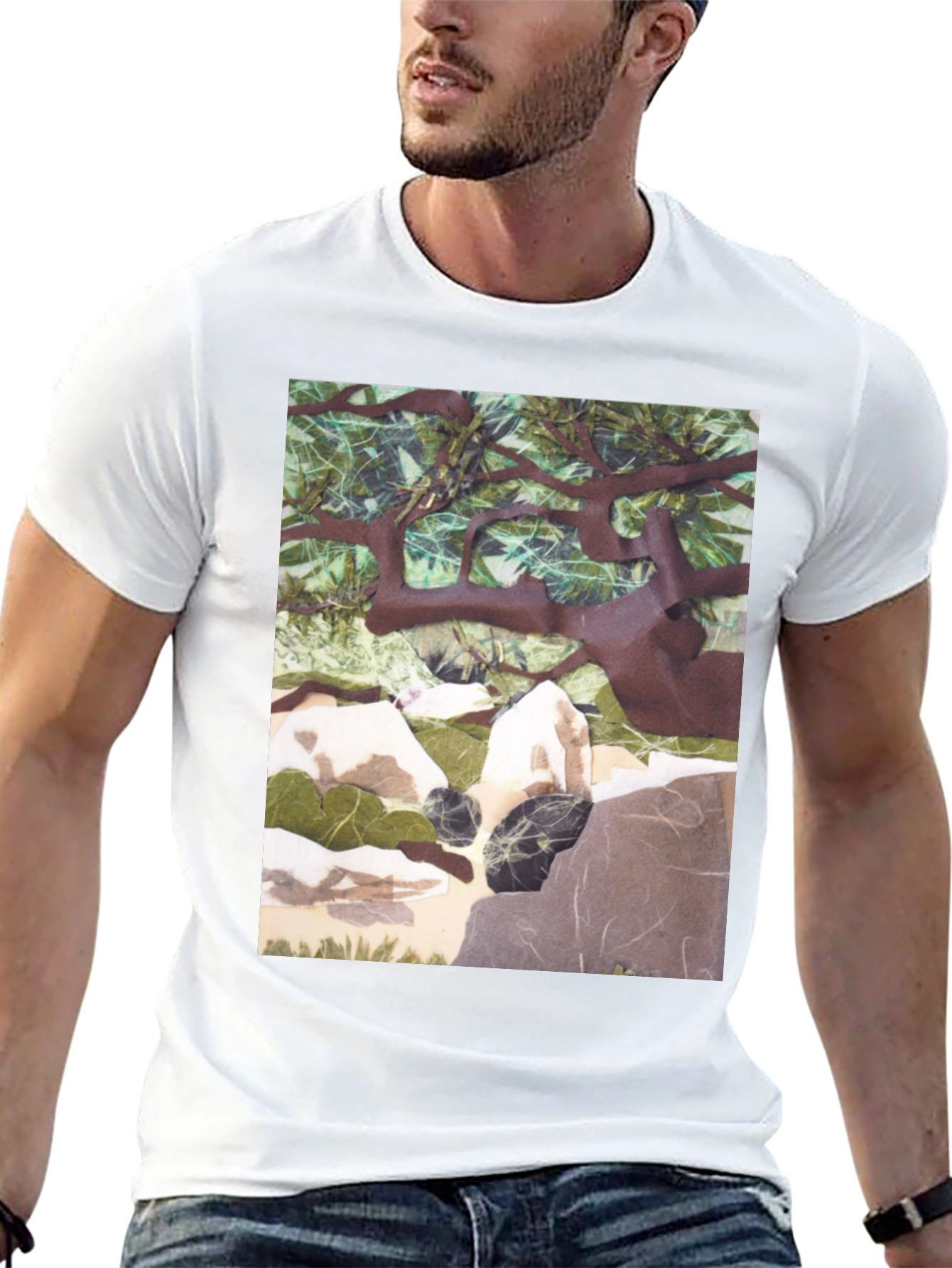 Nature Scene Graphic Print T-Shirt - Relaxed Fit