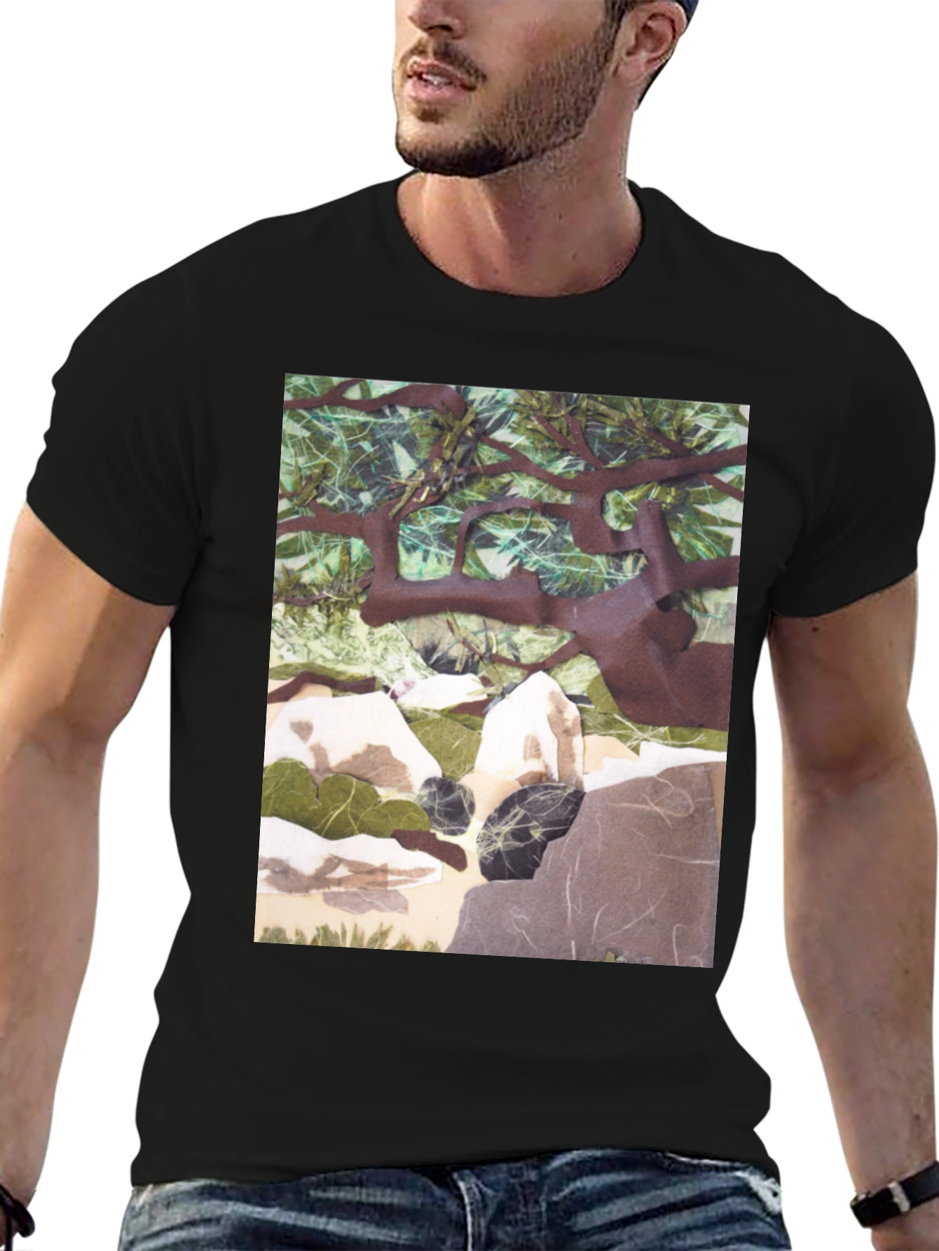 Nature Scene Graphic Print T-Shirt - Relaxed Fit