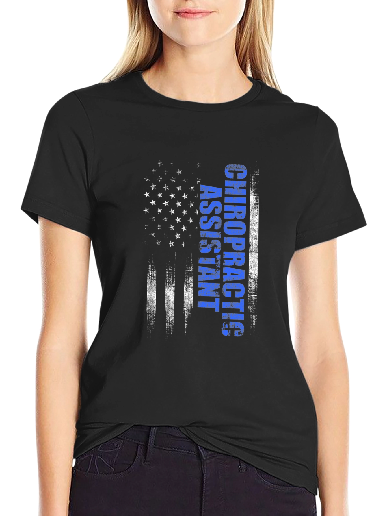 Chiropractic Assistant American Flag T-Shirt