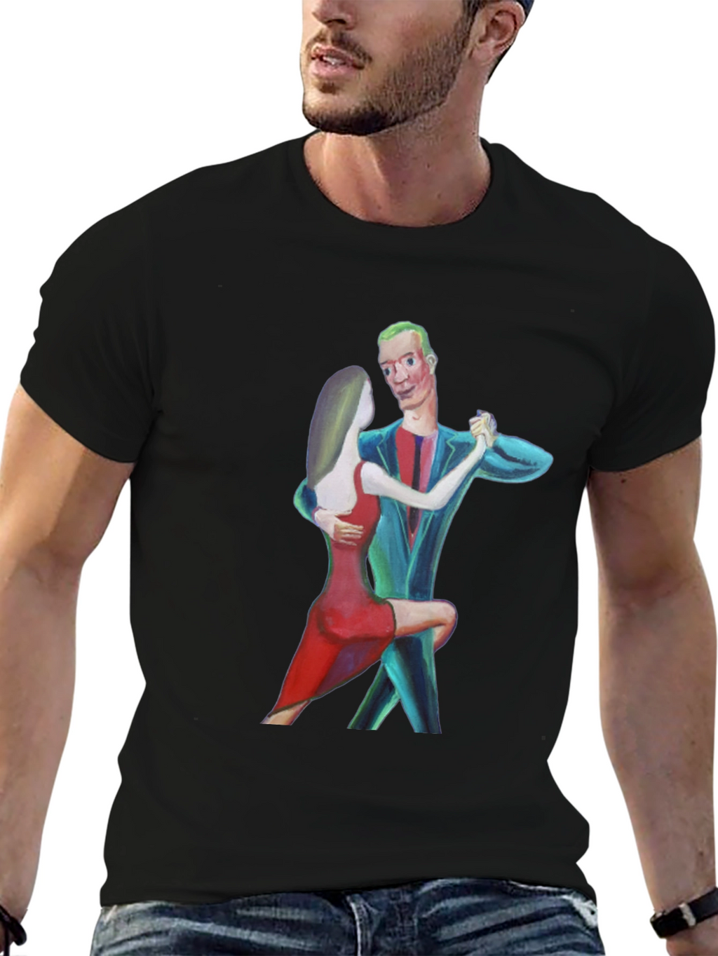 Dancing Couple Graphic Tee - Black