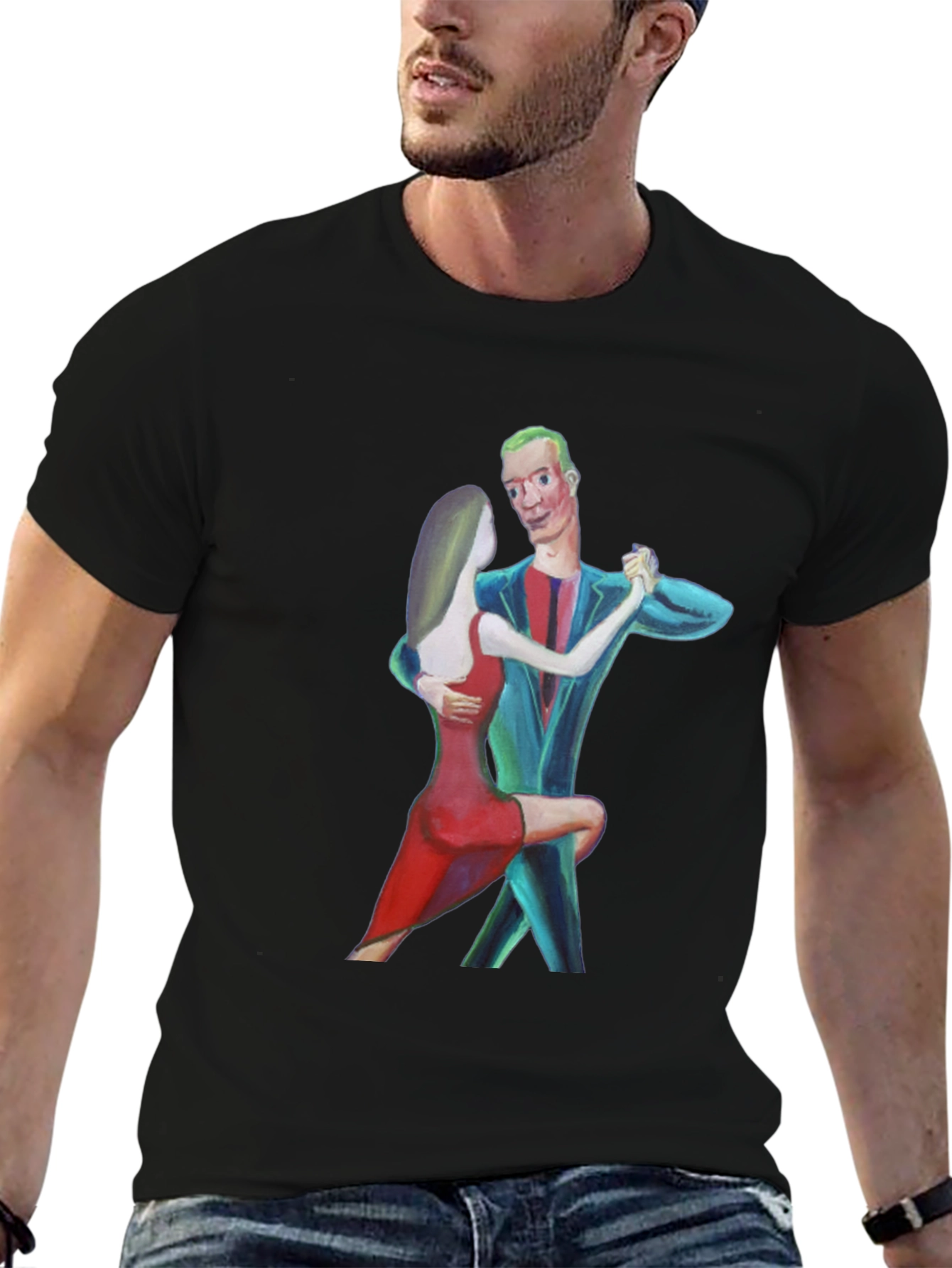 Dancing Couple Graphic Tee - Black
