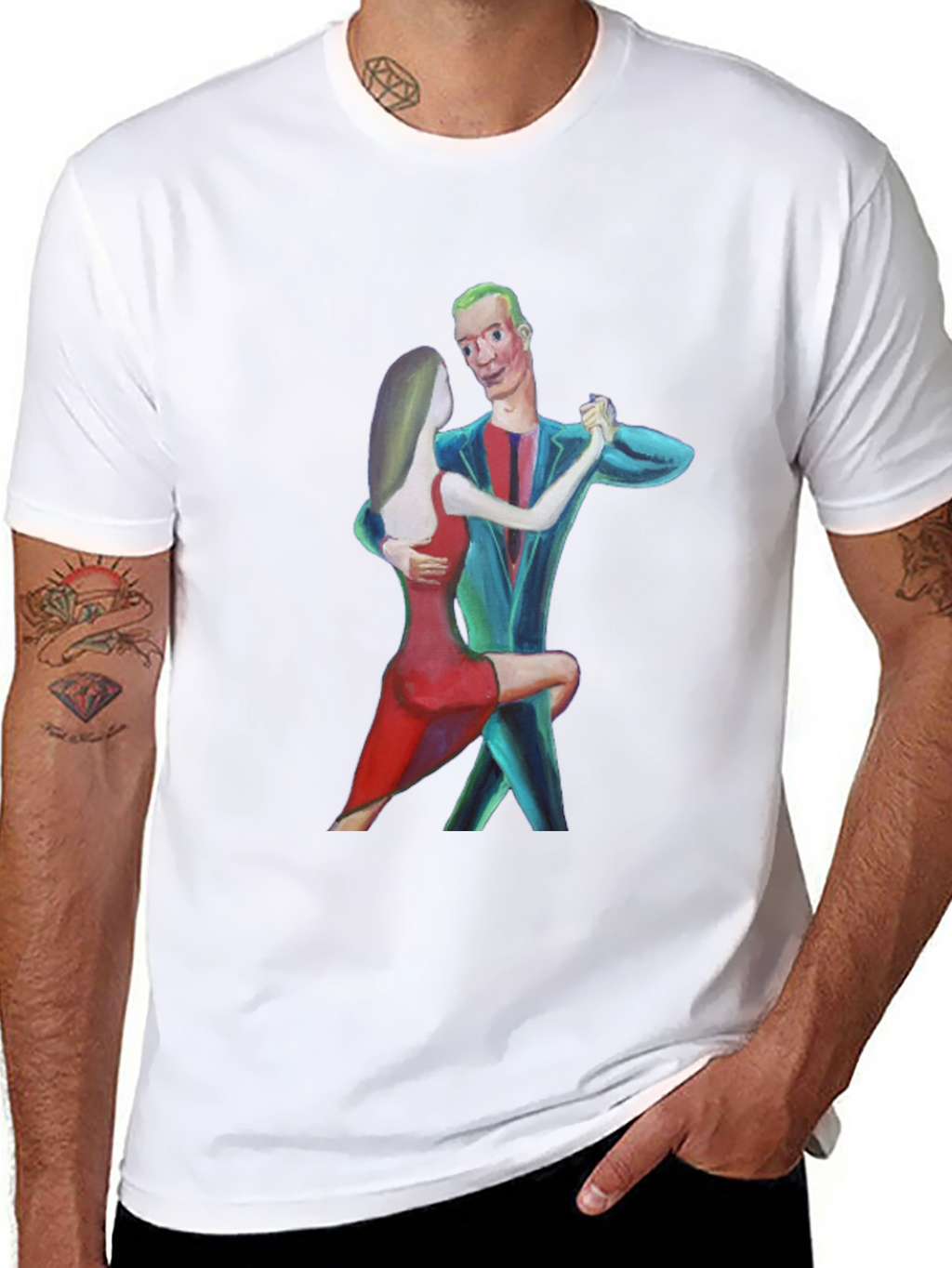 Dancing Couple Graphic Tee - Black