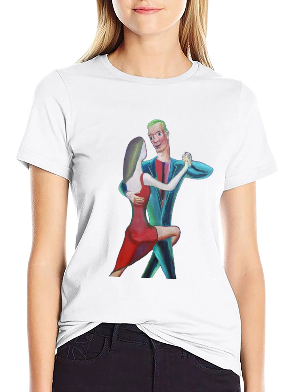 Dancing Couple Graphic Tee - Black