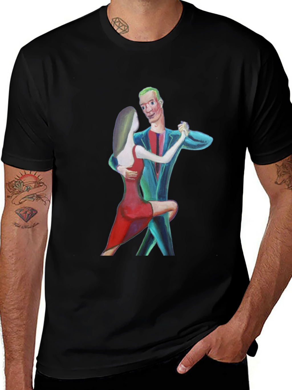 Dancing Couple Graphic Tee - Black
