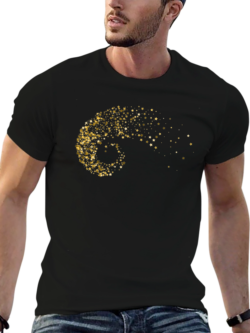 Starry Swirl Black T-Shirt
