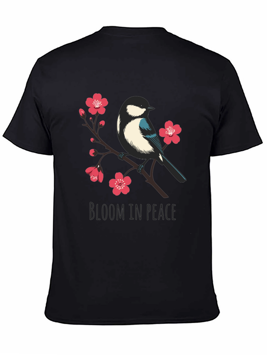 Bloom in Peace T-Shirt - Bird and Blossom Design