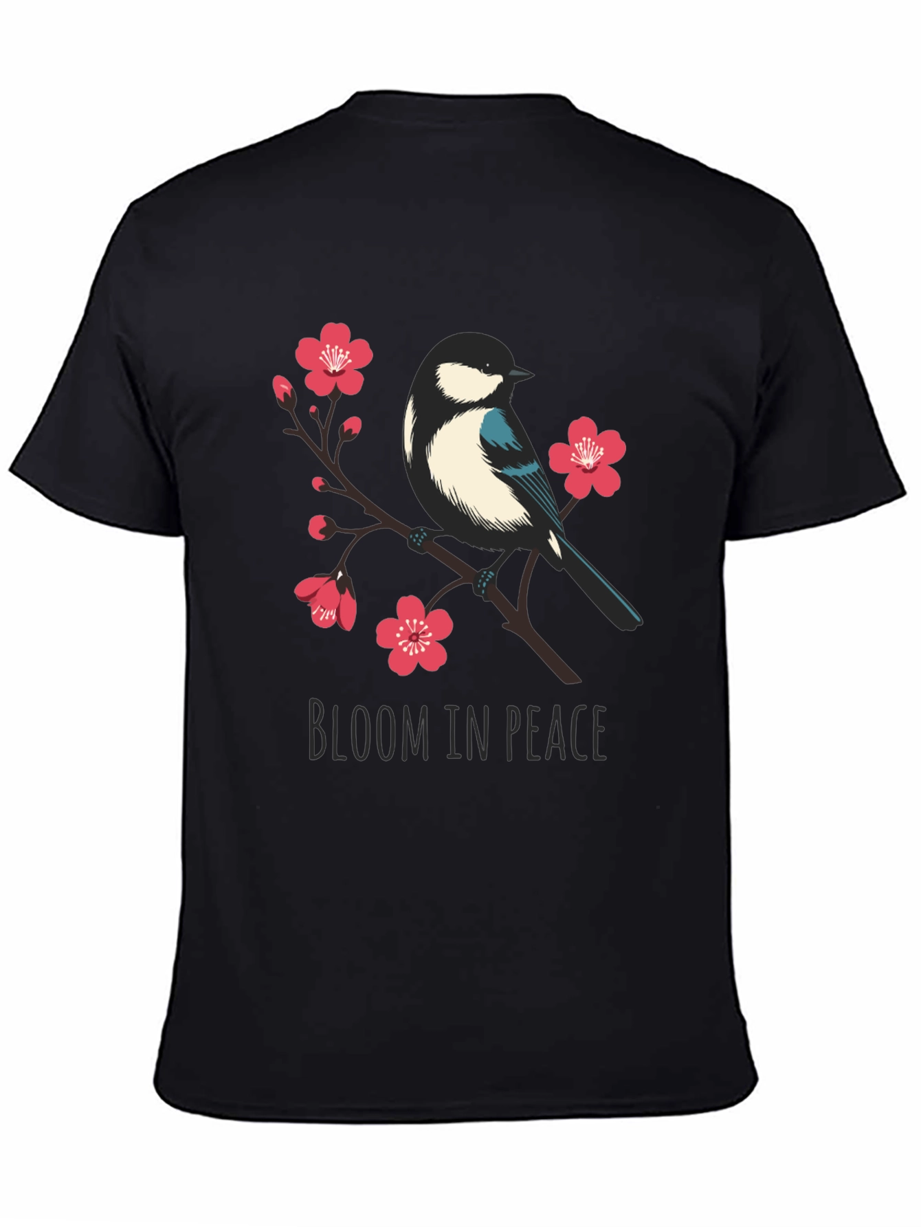 Bloom in Peace T-Shirt - Bird and Blossom Design