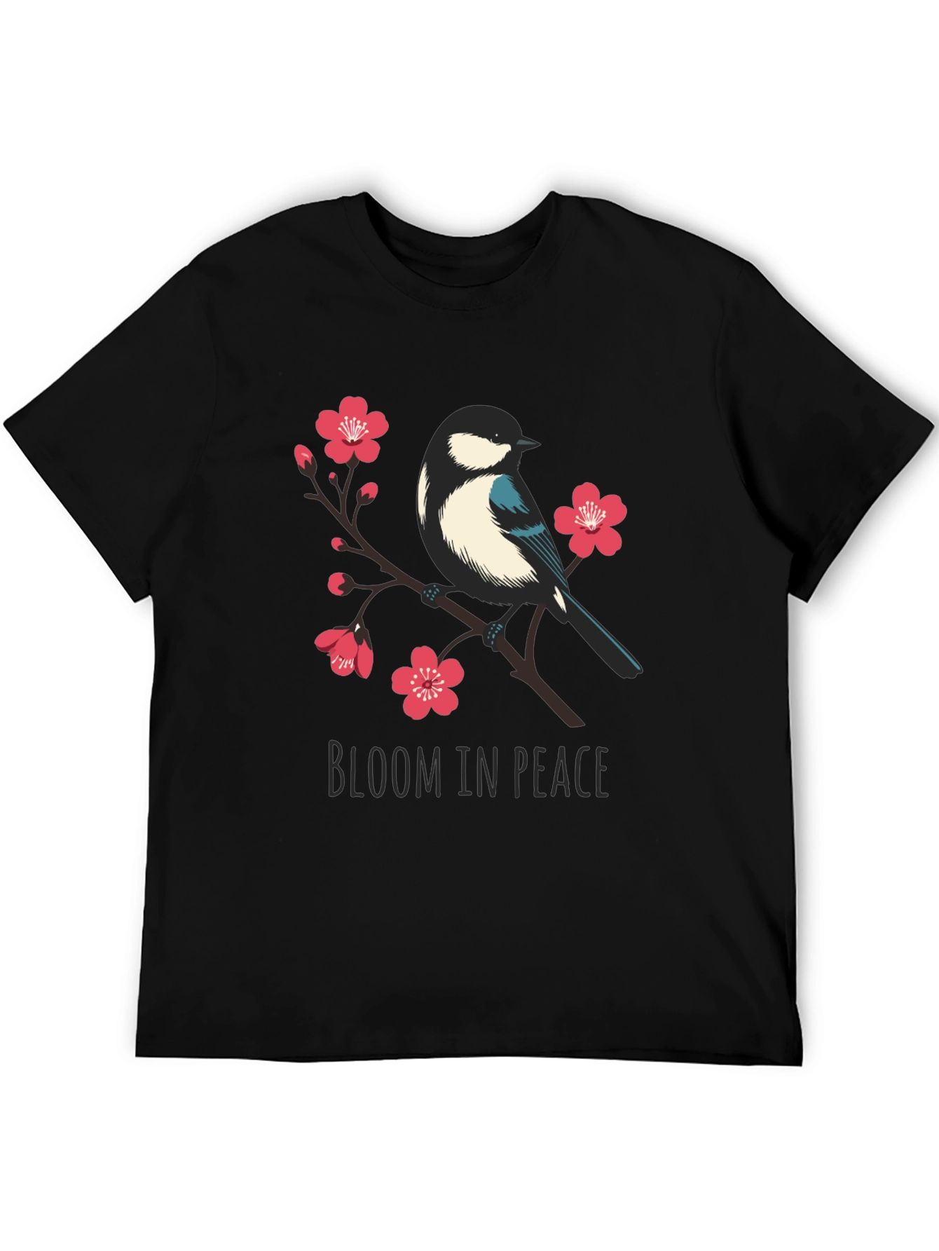 Bloom in Peace T-Shirt - Bird and Blossom Design