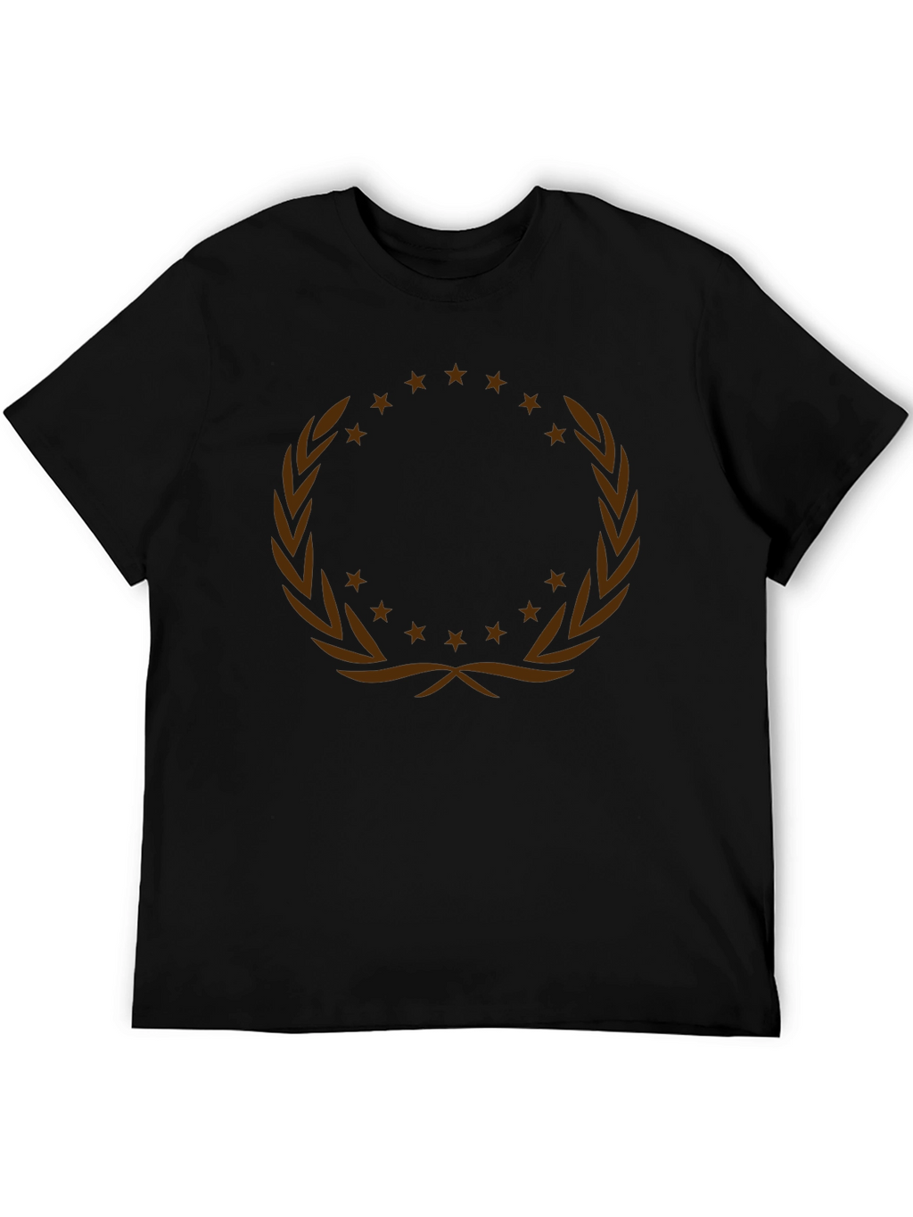Graphic Tee with Laurel Wreath and Stars Design