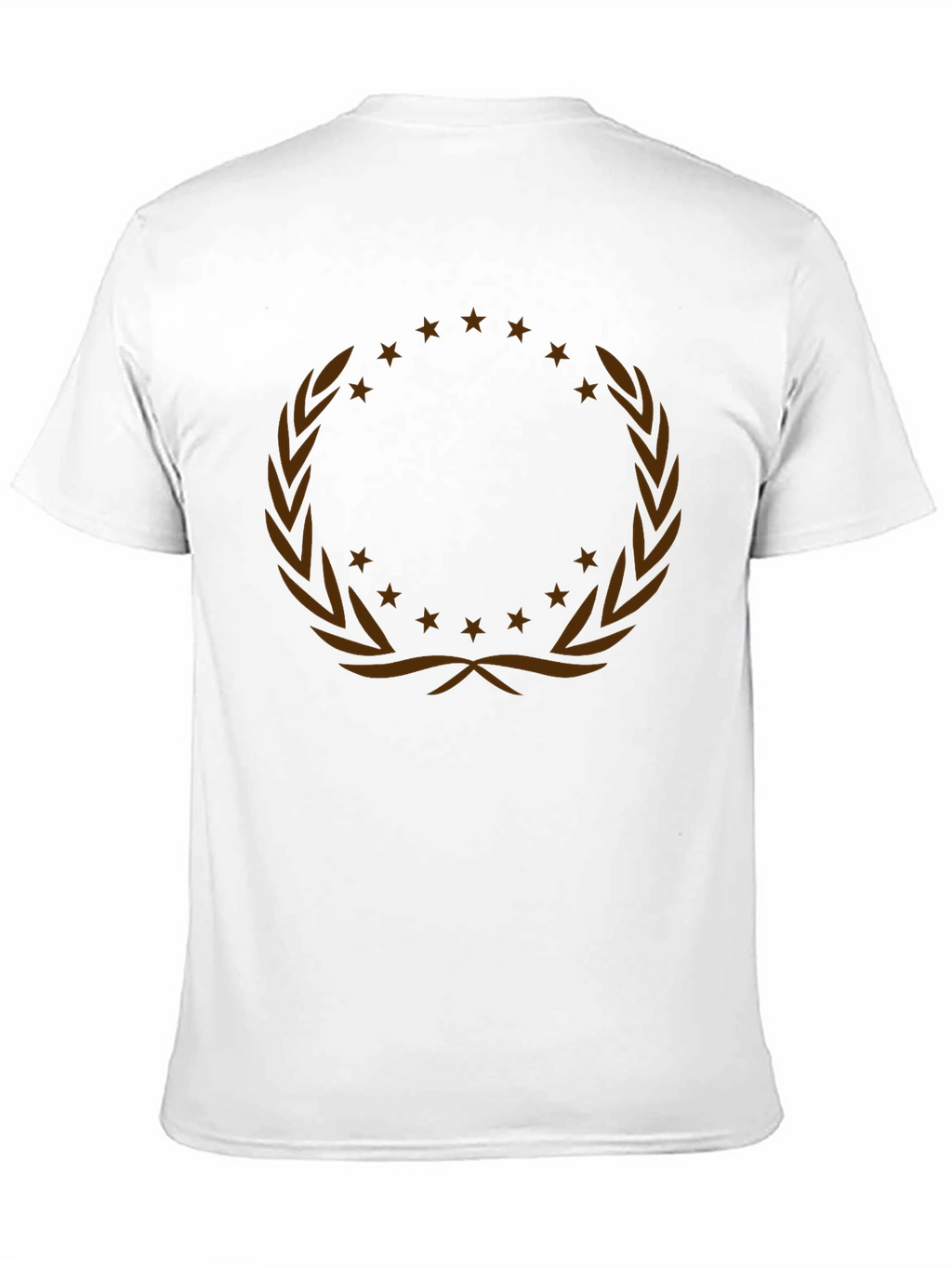 Graphic Tee with Laurel Wreath and Stars Design