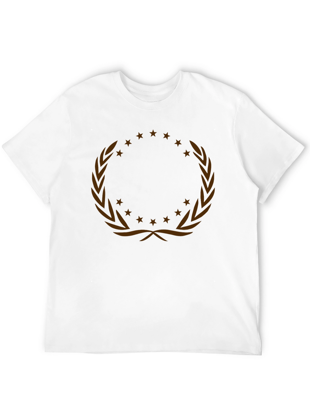 Graphic Tee with Laurel Wreath and Stars Design