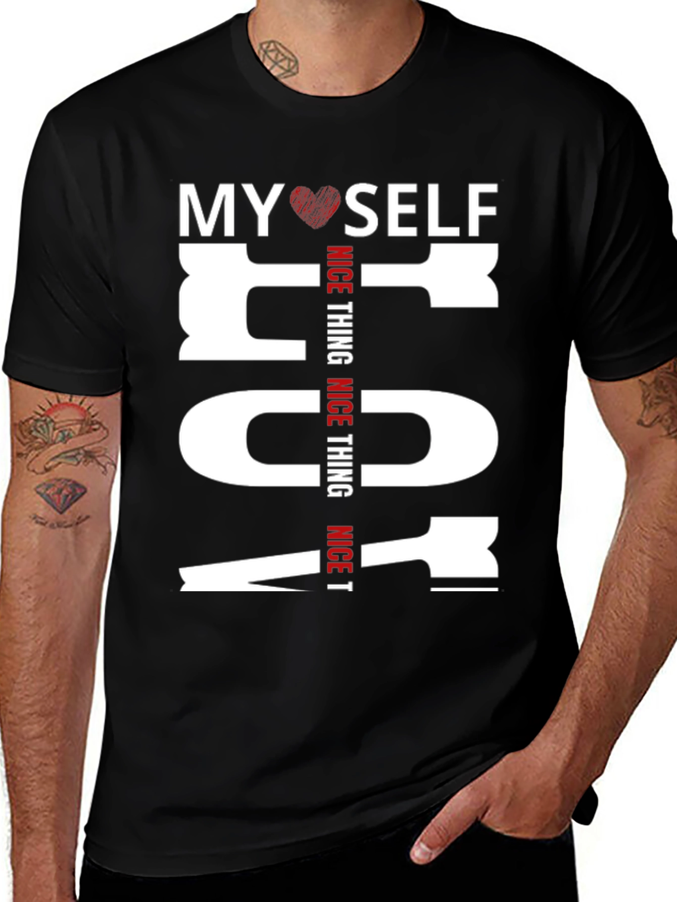 My Heart Self Nice Thing Graphic Tee - Black