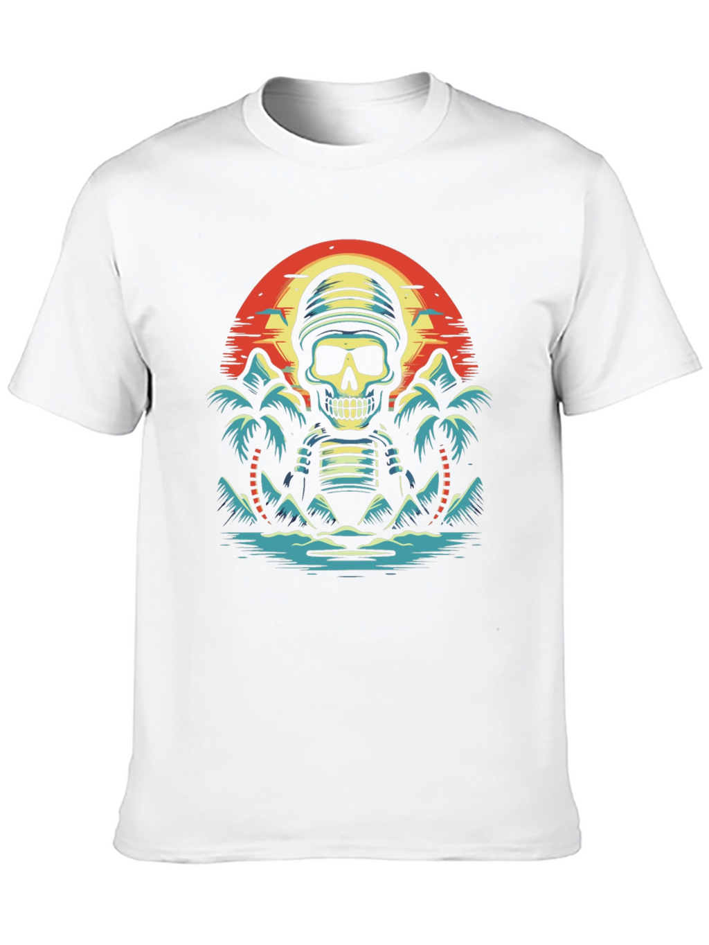 Tropical Skeleton Sunset Graphic Tee