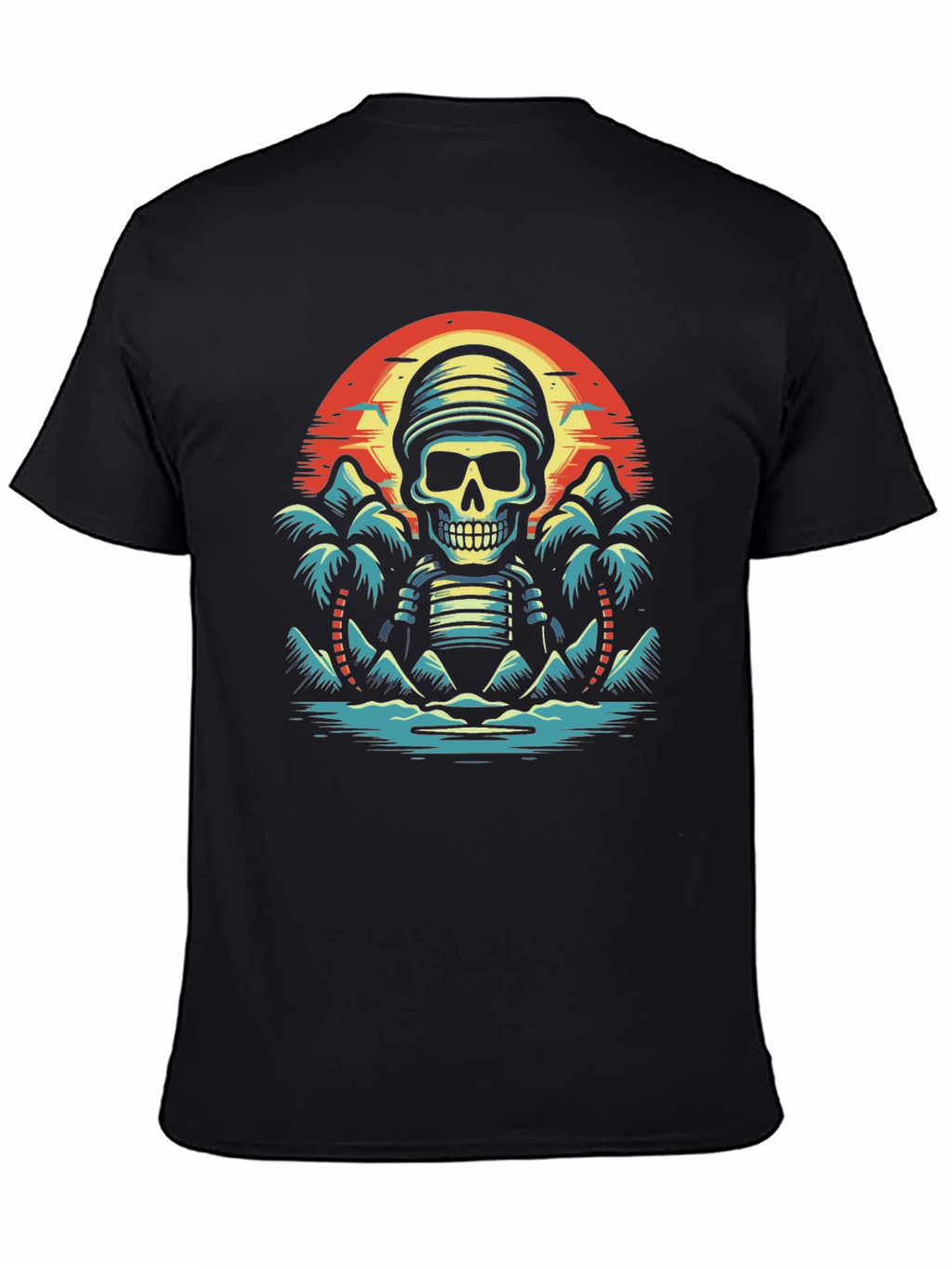 Tropical Skeleton Sunset Graphic Tee