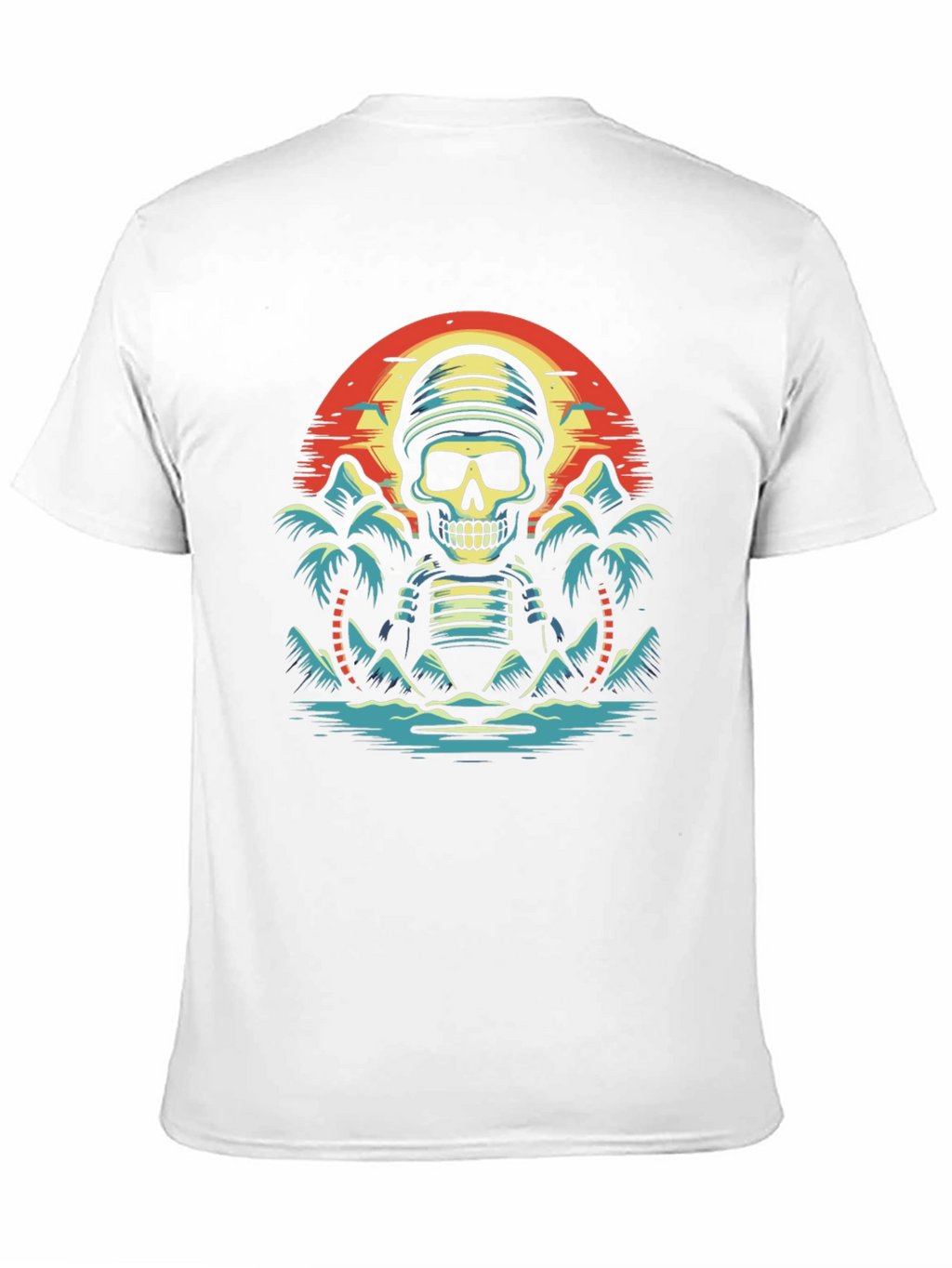 Tropical Skeleton Sunset Graphic Tee