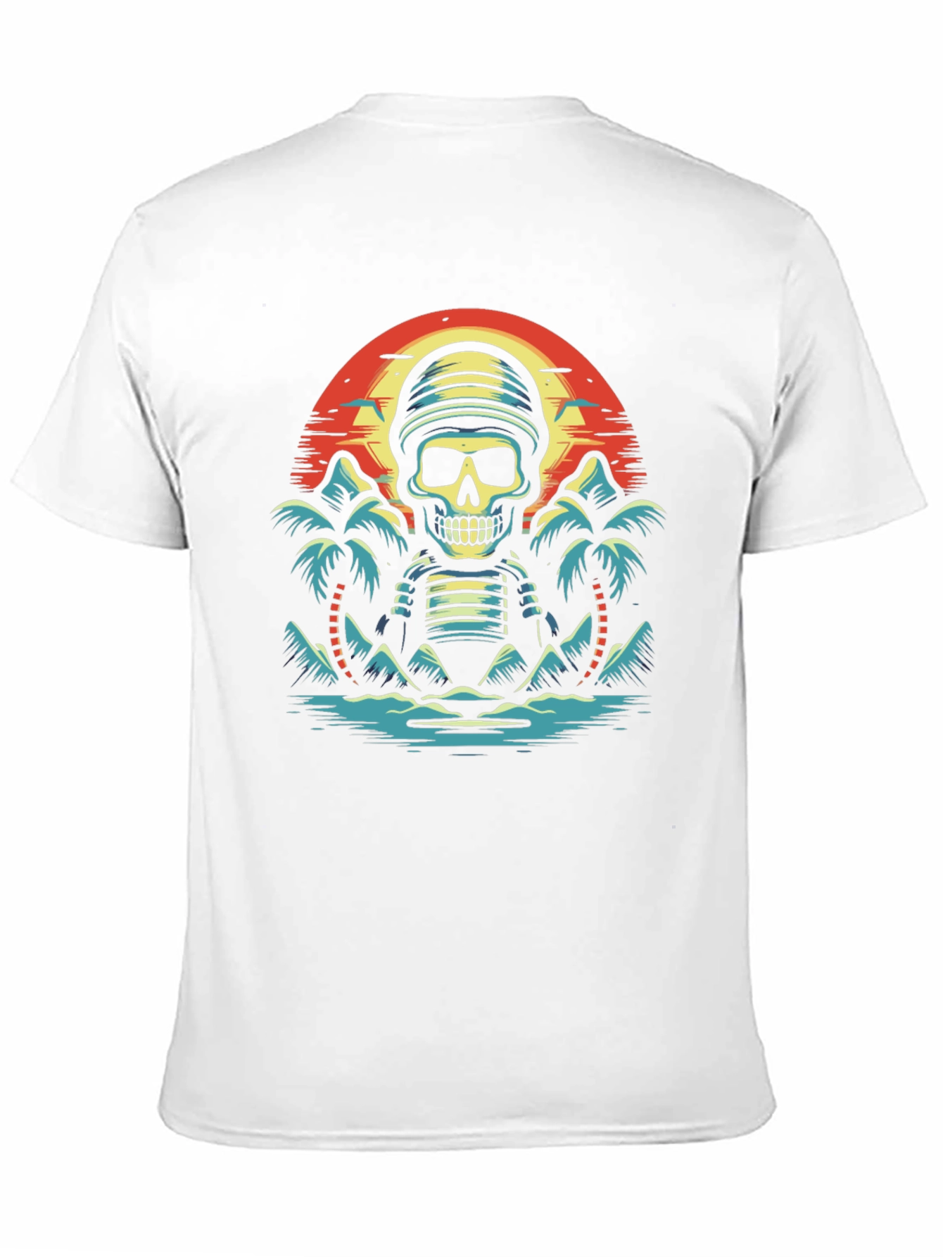 Tropical Skeleton Sunset Graphic Tee