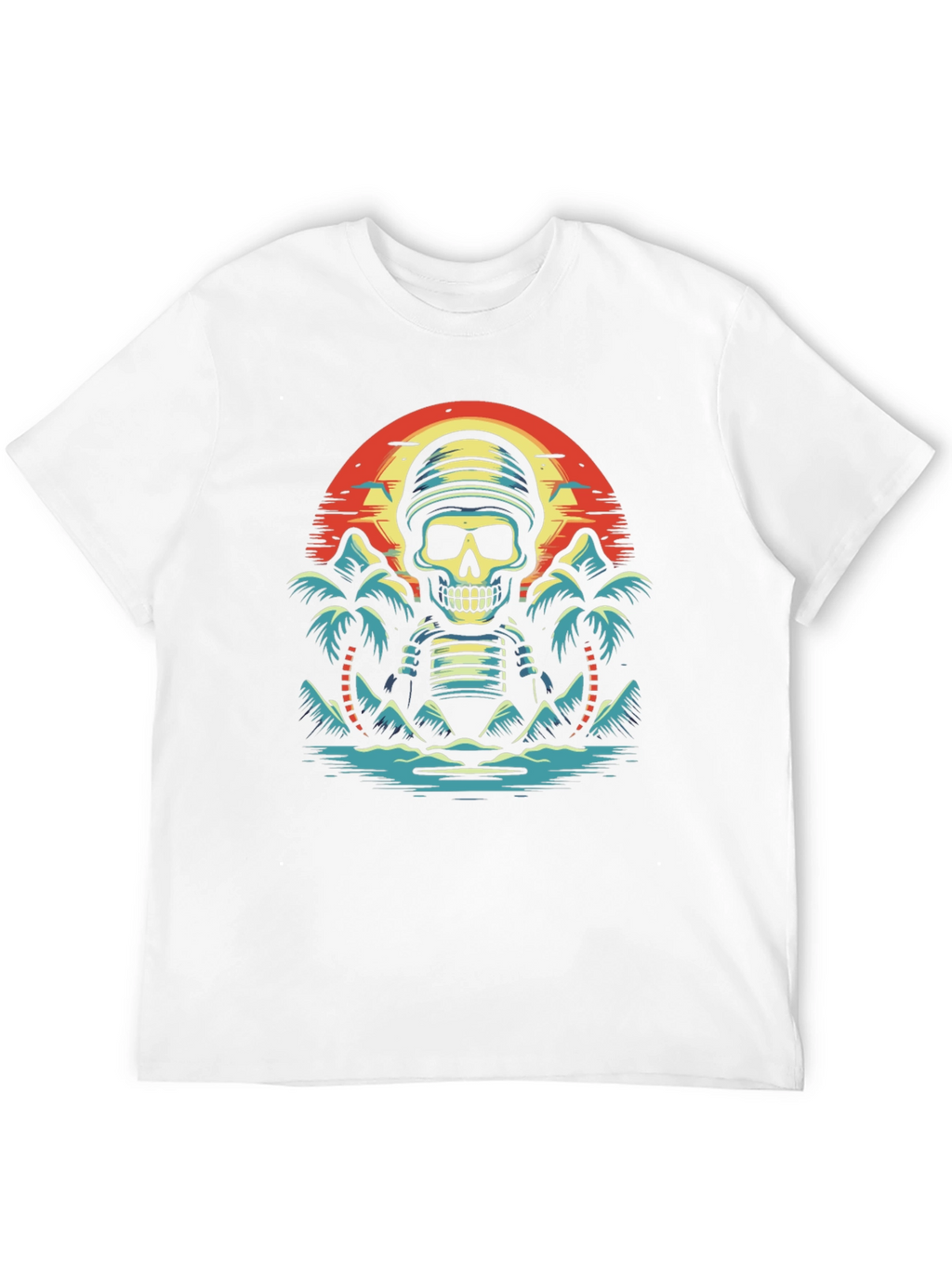 Tropical Skeleton Sunset Graphic Tee