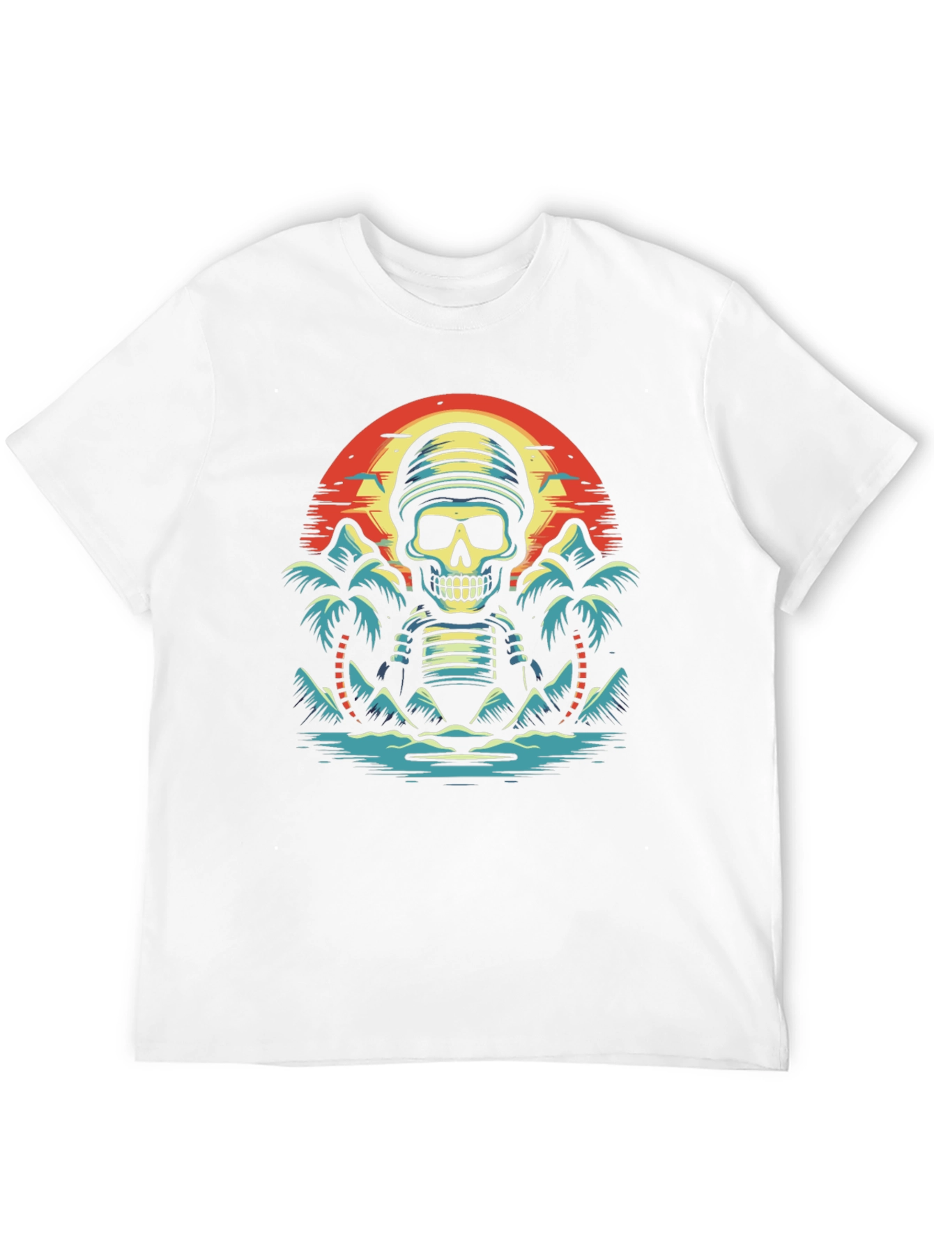 Tropical Skeleton Sunset Graphic Tee