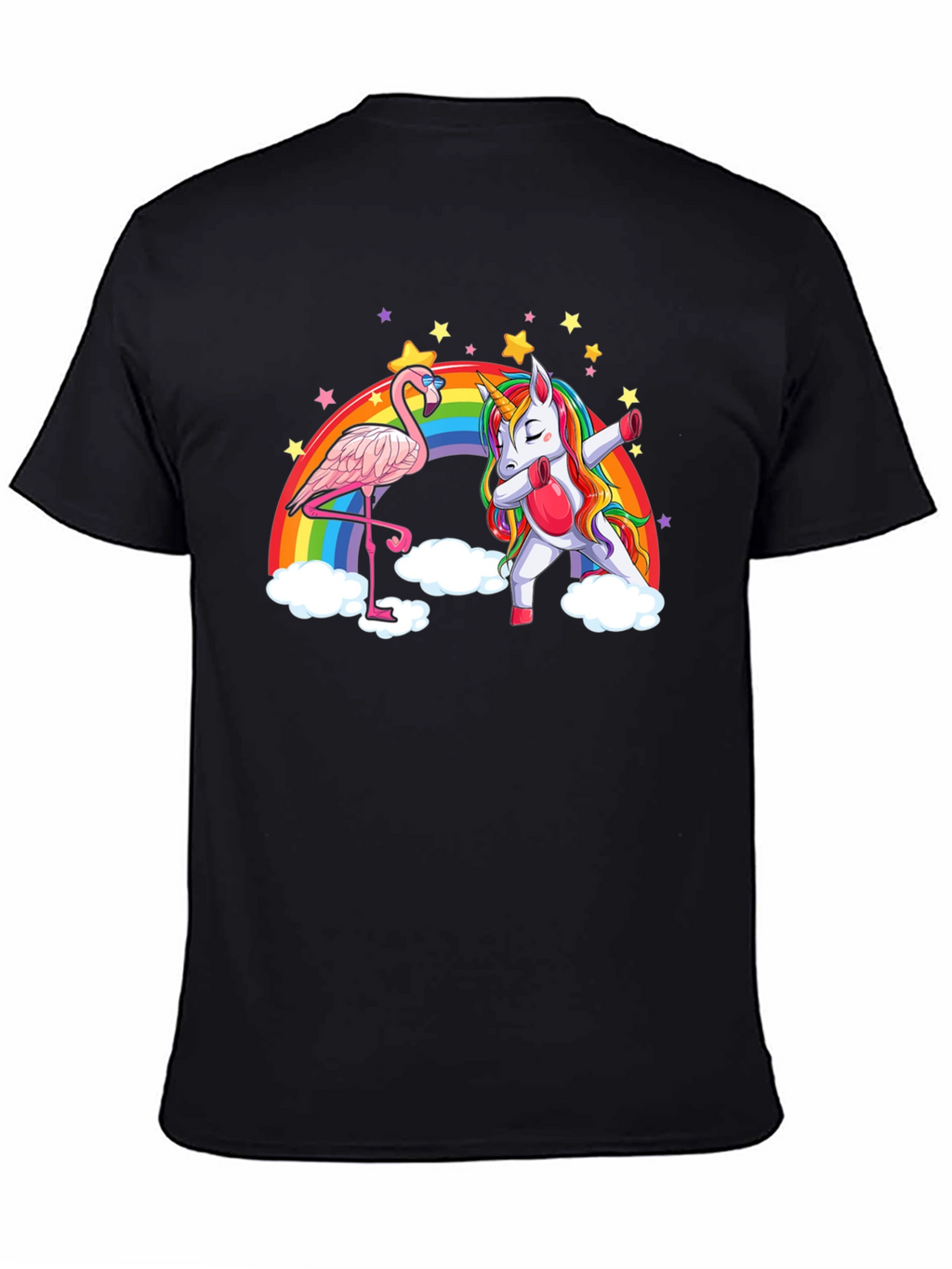 Flamingo and Unicorn Rainbow T-Shirt