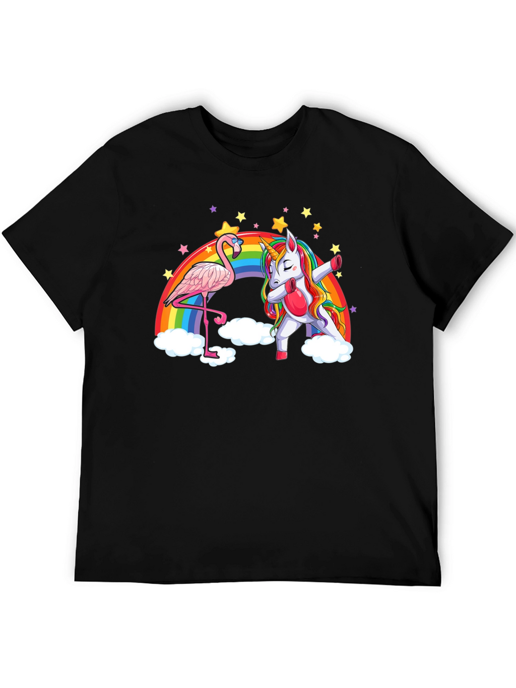 Flamingo and Unicorn Rainbow T-Shirt