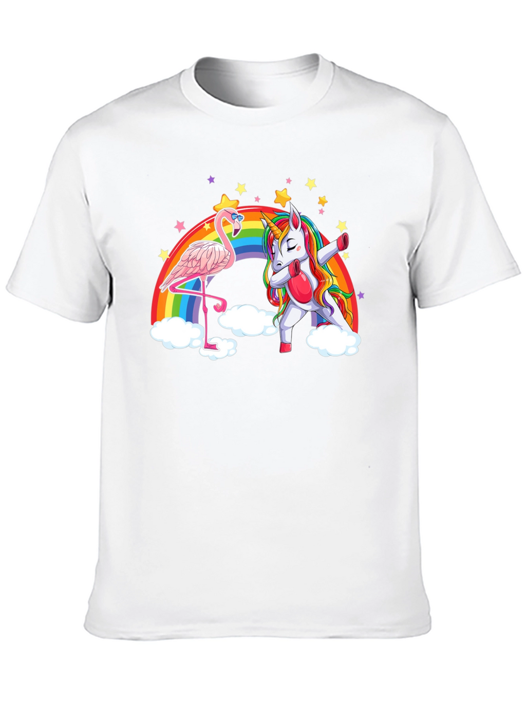 Flamingo and Unicorn Rainbow T-Shirt