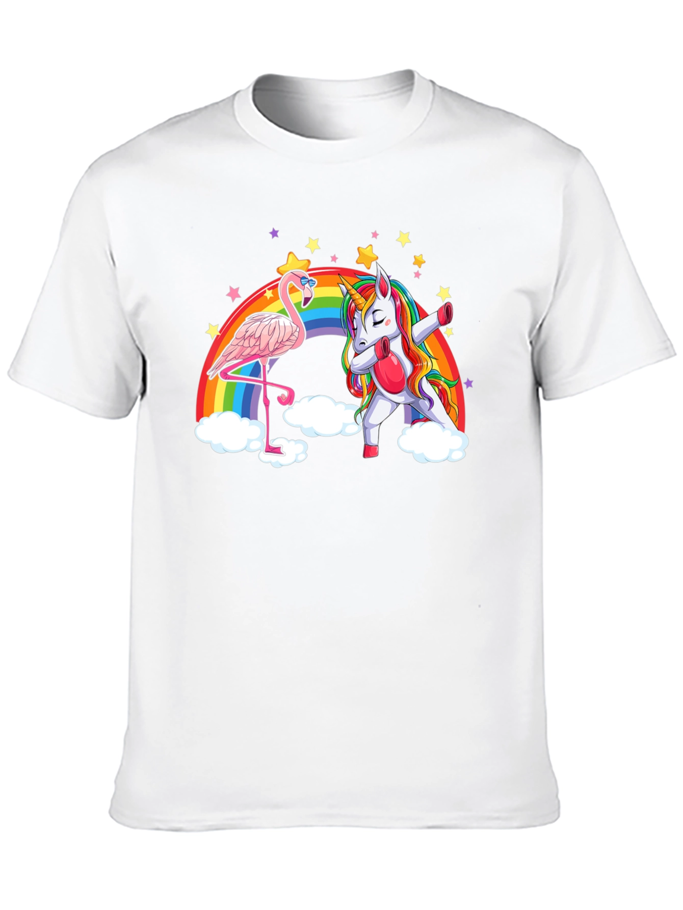 Flamingo and Unicorn Rainbow T-Shirt