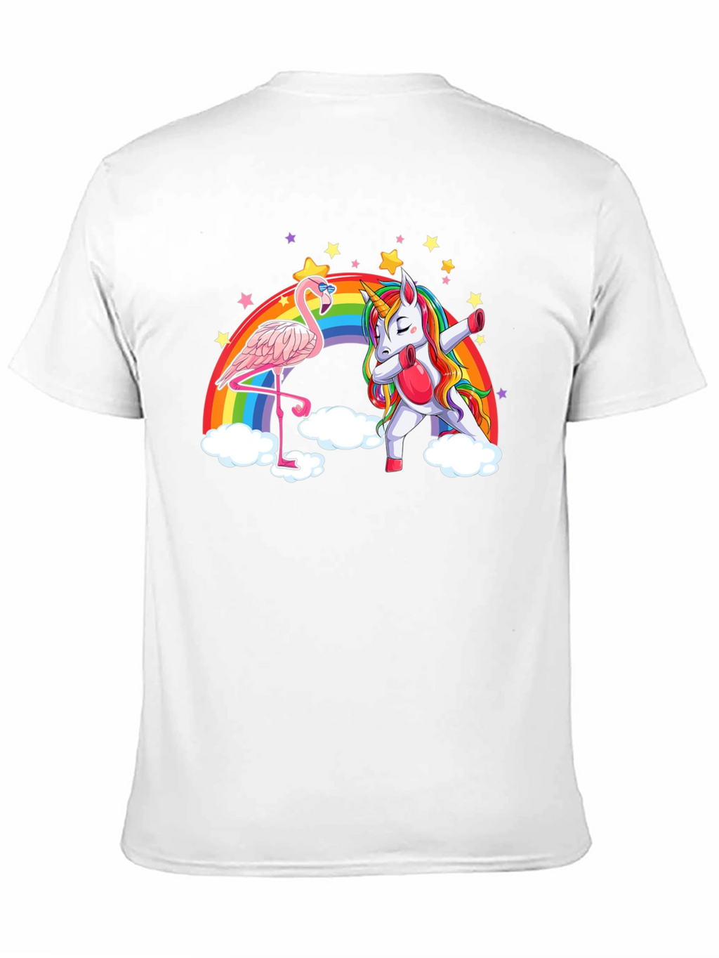 Flamingo and Unicorn Rainbow T-Shirt