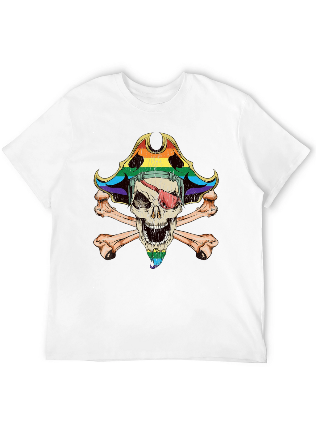 Rainbow Pirate Skull T-Shirt