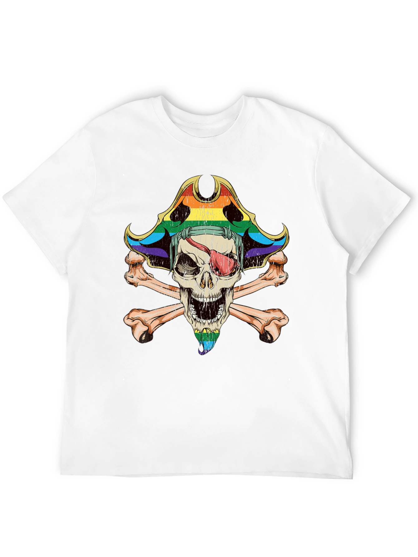 Rainbow Pirate Skull T-Shirt