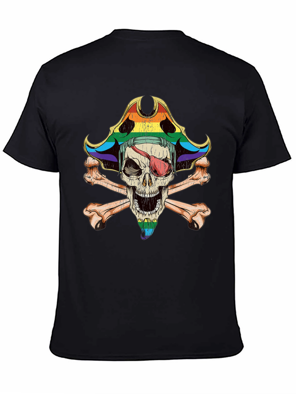 Rainbow Pirate Skull T-Shirt