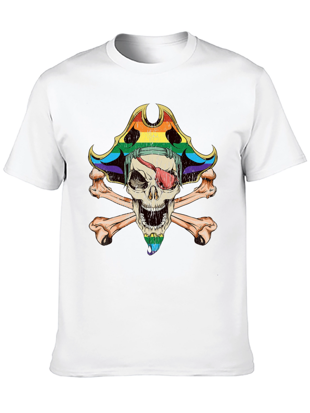 Rainbow Pirate Skull T-Shirt