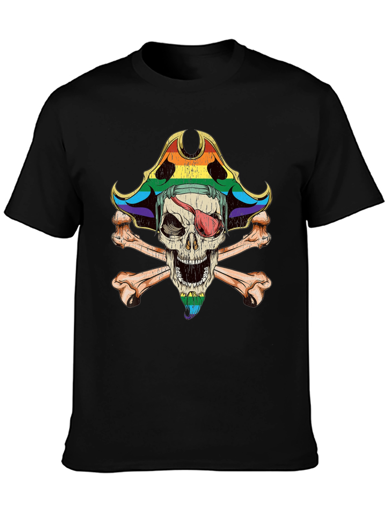 Rainbow Pirate Skull T-Shirt
