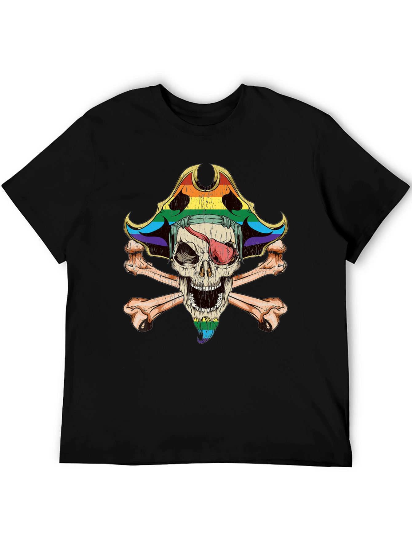 Rainbow Pirate Skull T-Shirt