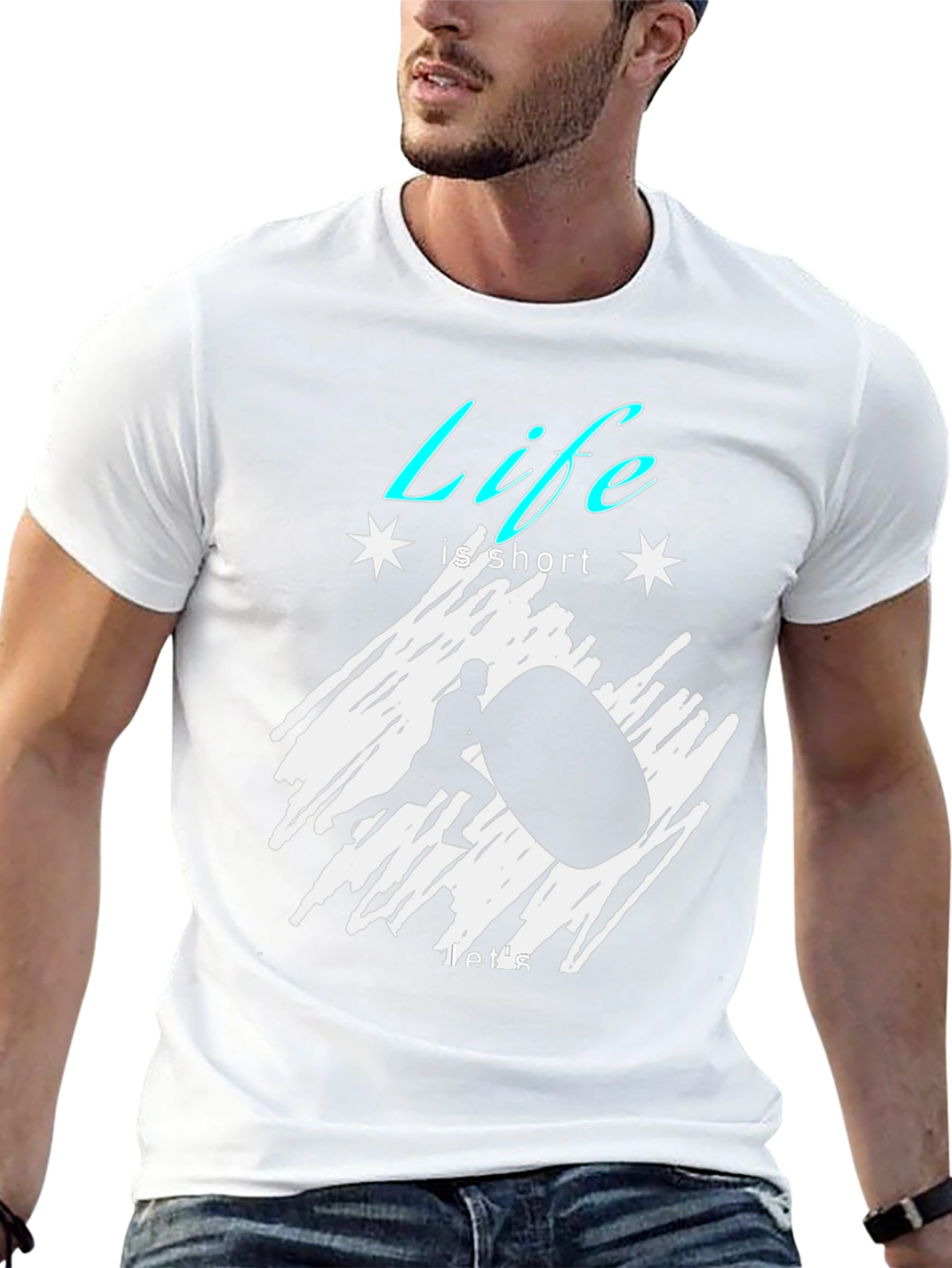Life Is Short Atlas Stone Black T-Shirt