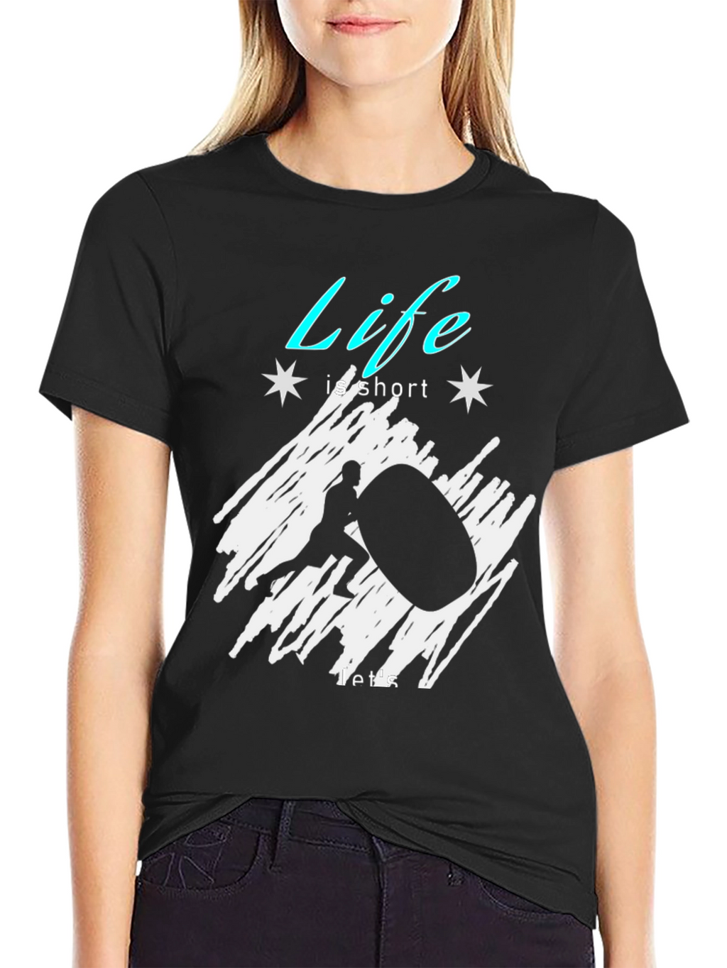 Life Is Short Atlas Stone Black T-Shirt