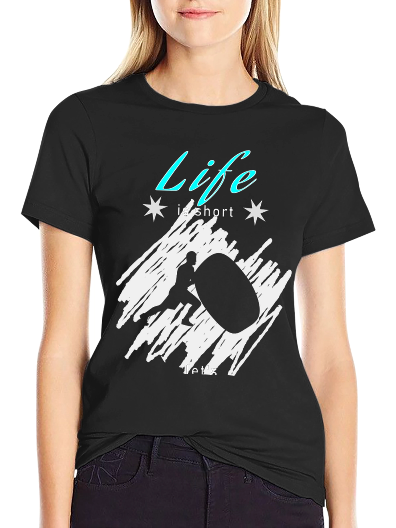 Life Is Short Atlas Stone Black T-Shirt