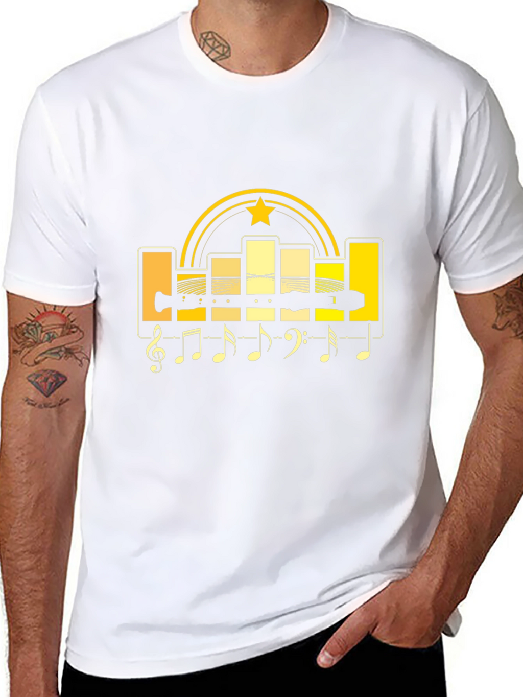Music Lovers T-Shirt: Graphic Tee with Musical Notes