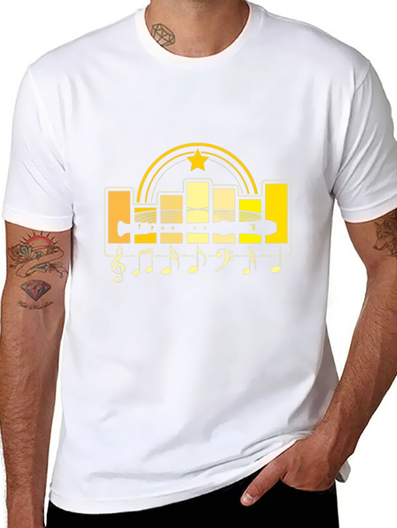 Music Lovers T-Shirt: Graphic Tee with Musical Notes