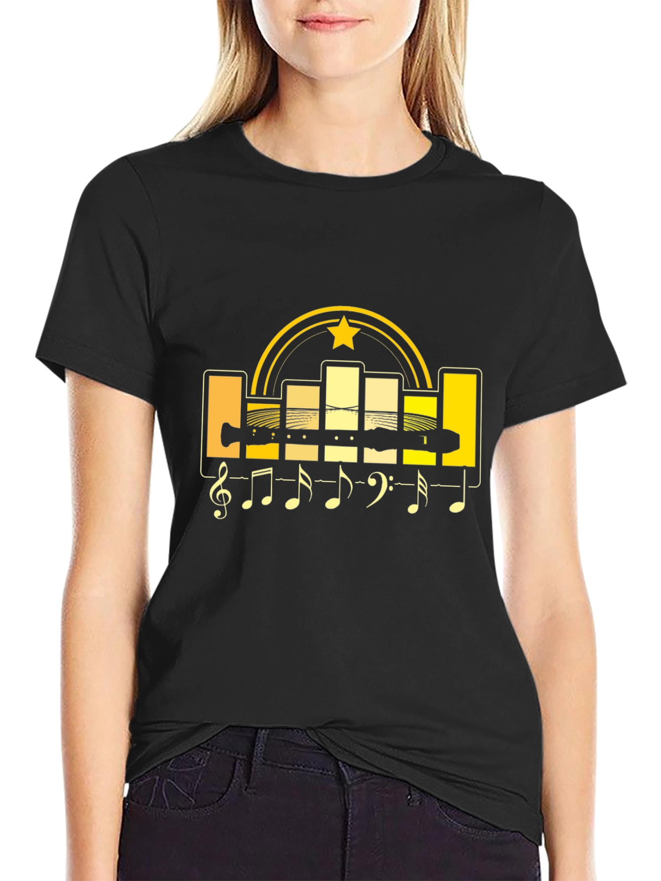 Music Lovers T-Shirt: Graphic Tee with Musical Notes