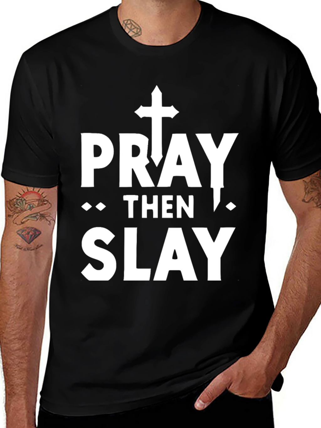 Pray Then Slay Graphic T-Shirt