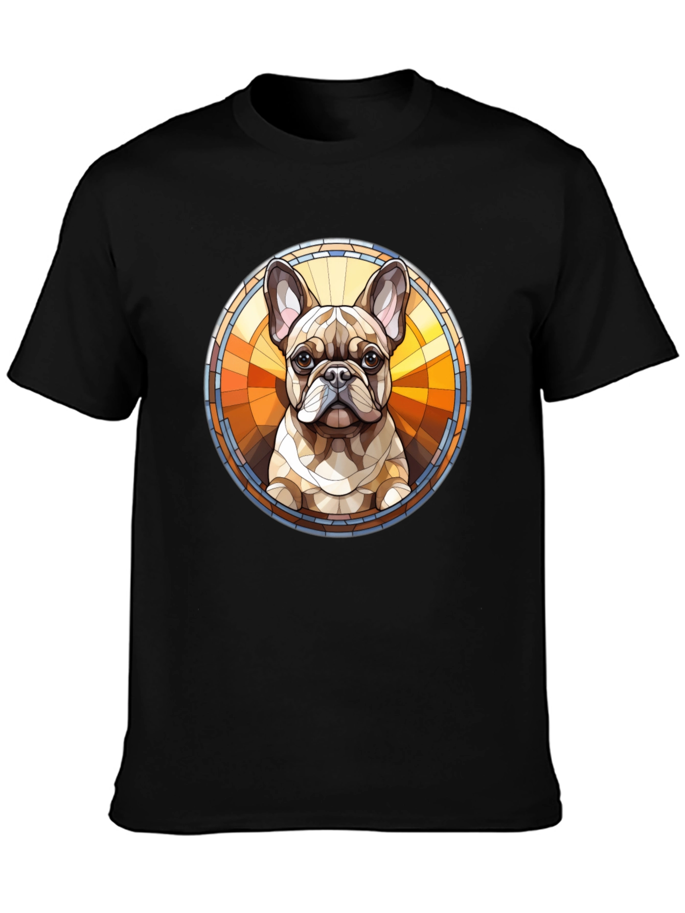 French Bulldog Art Black Tee